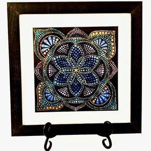 OOAK Artisan Seed of Life OM Mandala — Contemporary Sacred Geometry Art — Framed